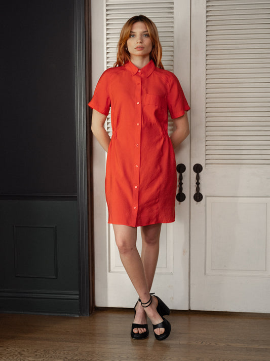 Coffee Short Sleeve Dress